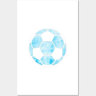 Soccer Ball Light Blue Posters and Art